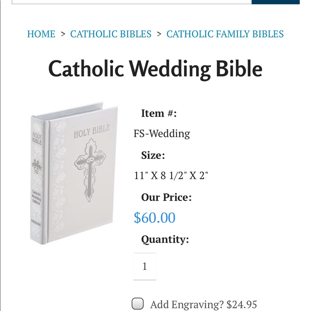Brand New, Never Opened Catholic Wedding Bible